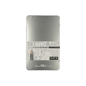 Набор из 12 чернографитовых карандашей «Sketch & Art» 2Н - 9В