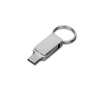 USB 2.0- флешка «Mercury» на 64 Гб с поворотным механизмом и дополнительным разъемом Type-C