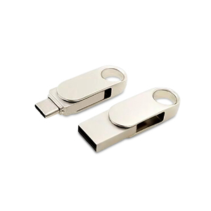 USB 2.0- флешка «Uranium» на 64 Гб с поворотным механизмом и дополнительным разъемом Type-C