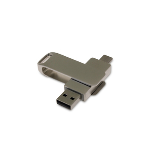 USB 3.0- флешка на 32 Гб с поворотным механизмом и дополнительным разъемом Type-C