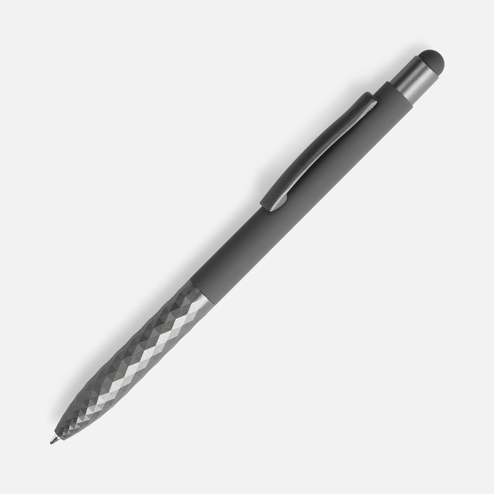 Ручка шариковая Digit Soft Touch со стилусом, серая