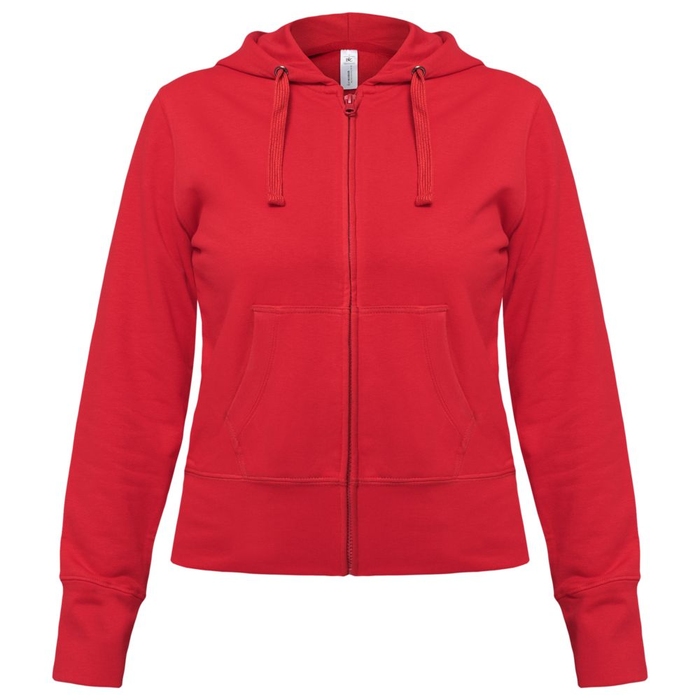 Толстовка женская Hooded Full Zip красная, размер XXL