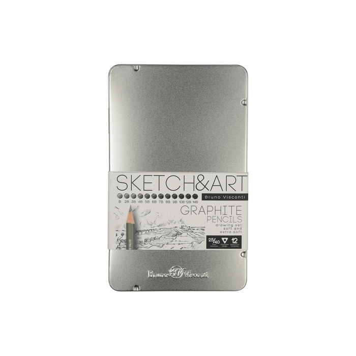 Набор из 12 чернографитовых карандашей «Sketch & Art» В - 14В
