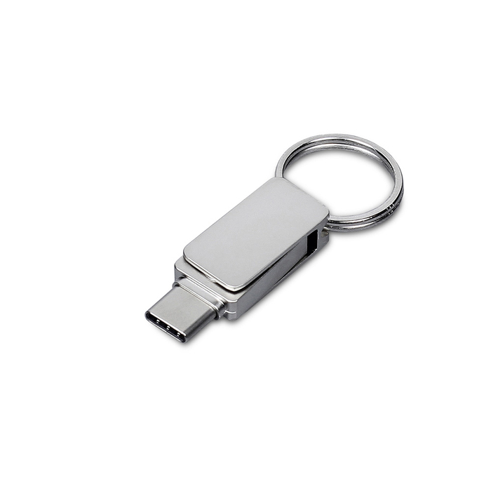 USB 2.0- флешка «Mercury» на 32 Гб с поворотным механизмом и дополнительным разъемом Type-C